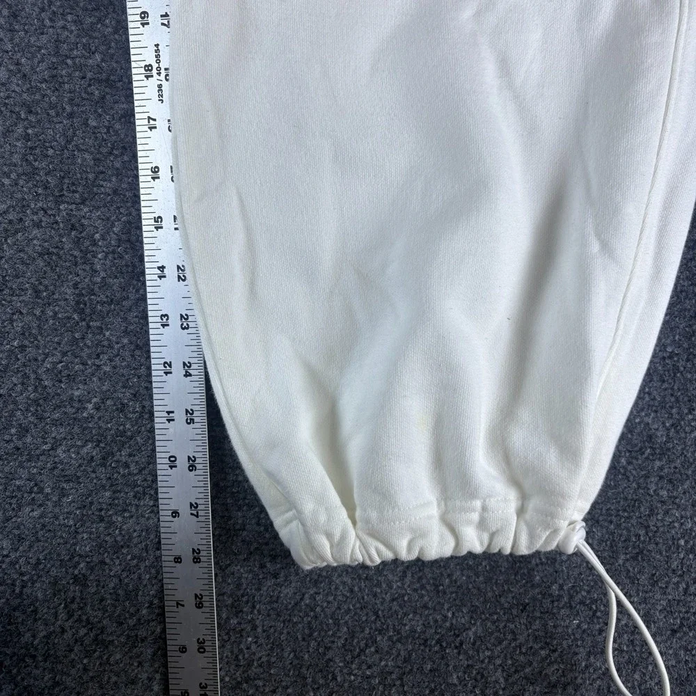 Jordan Sweatpants Mens M White Fleece Lined Cotton Toggle Hem Pockets